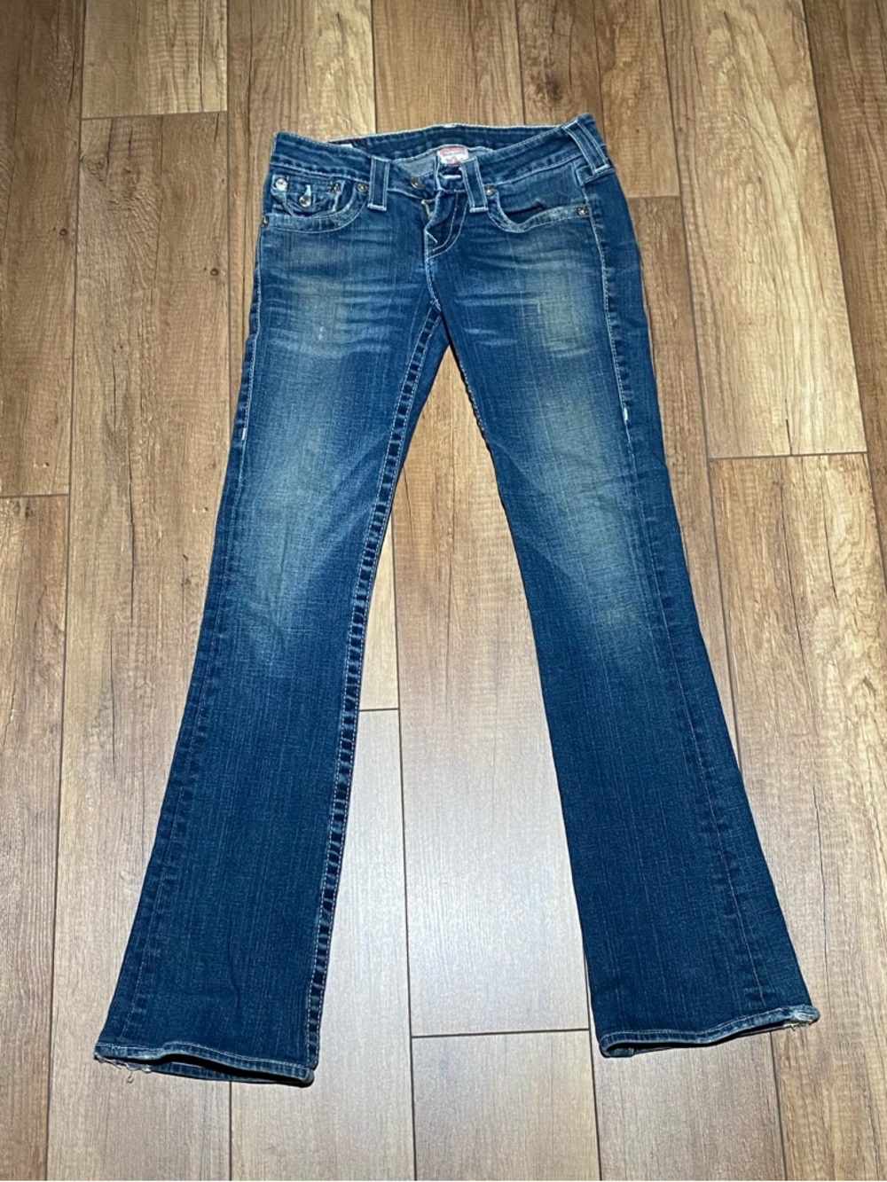 True Religion Women's Becky Bootcut Flare Wide Leg Blue Jeans Size 25